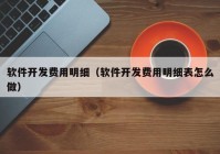 软件开发费用明细（软件开发费用明细表怎么做）