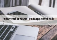 无锡小程序开发公司（无锡app小程序开发）