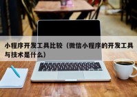 小程序开发工具比较（微信小程序的开发工具与技术是什么）