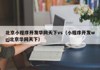 北京小程序开发华网天下vs（小程序开发wgj北京华网天下）