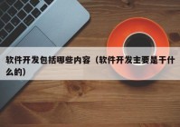 软件开发包括哪些内容（软件开发主要是干什么的）