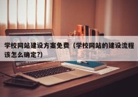 学校网站建设方案免费（学校网站的建设流程该怎么确定?）