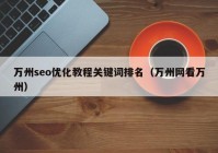 万州seo优化教程关键词排名（万州网看万州）