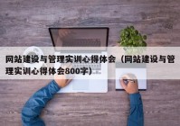 网站建设与管理实训心得体会（网站建设与管理实训心得体会800字）