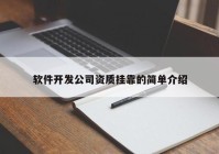 软件开发公司资质挂靠的简单介绍