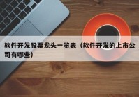 软件开发股票龙头一览表（软件开发的上市公司有哪些）