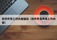 软件开发工作内容指标（软件开发具体工作内容）