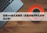 百度seo优化关键词（百度关键词优化软件怎么样）