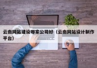 云南网站建设哪家公司好（云南网站设计制作平台）