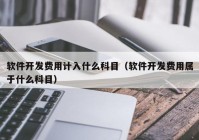 软件开发费用计入什么科目（软件开发费用属于什么科目）