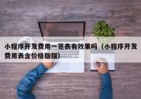 小程序开发费用一览表有效果吗（小程序开发费用表含价格版版）