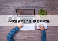 seo优化软件怎么选（优化seo教程）