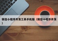 微信小程序开发工具手机版（微信小程序开发）